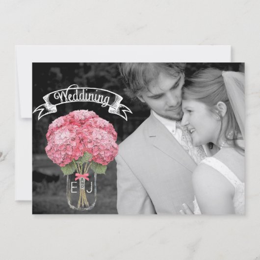 Uw foto op Back Hydrangea in Mason Jar Kaart (Achterkant)