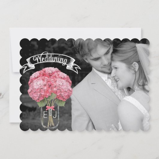 Uw foto op Back Hydrangea in Mason Jar Kaart (Achterkant)