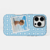 Uw foto op  blauw en wit patroon iPhone hoesje (Achterkant horizontaal)
