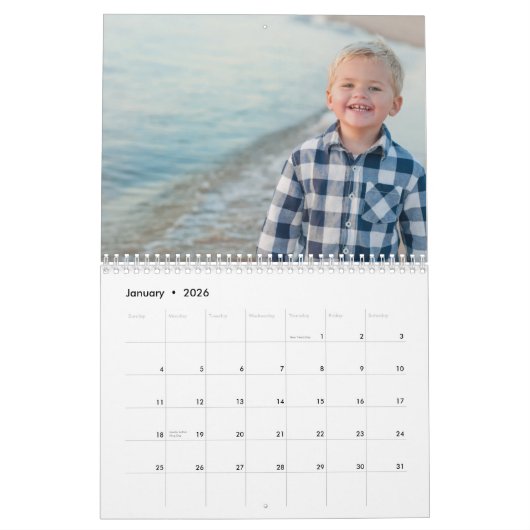 Uw foto op elke paginalender kalender (Jan 2026)