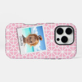 Uw foto op  roze en wit patroon iPhone hoesje (Achterkant horizontaal)