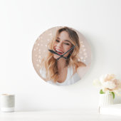 Uw foto op uw gezicht op een gepersonaliseerde grote klok (Huis)