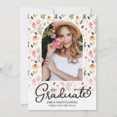 Uw foto op Wildflower Graduation Party Kaart (Voorkant)