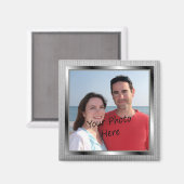 Uw foto op zilveren ingelijste magneet (Voorkant / Achterkant)