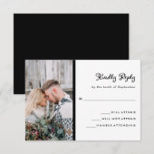 Uw foto op zwart-wit | Weddenschap RSVP Kaartje (Voorkant / Achterkant)