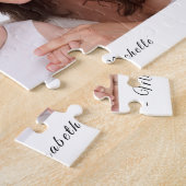 Uw foto Persoonlijke naam Jigzaag Puzzle Legpuzzel (Zijkant)