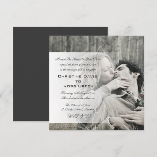 Uw foto persoonlijke trouwuitnodiging kaart (Voorkant / Achterkant)