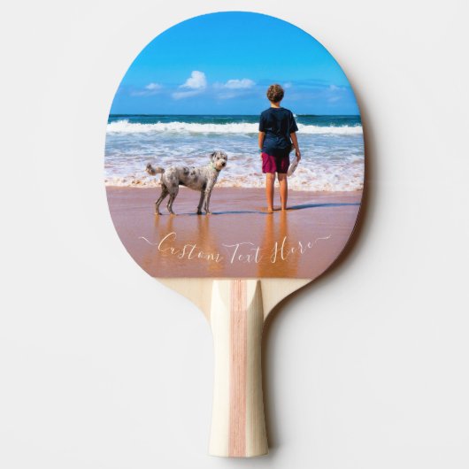 Uw foto Ping Pong Paddle met aangepaste tekstnaam Tafeltennisbatje (Achterkant)