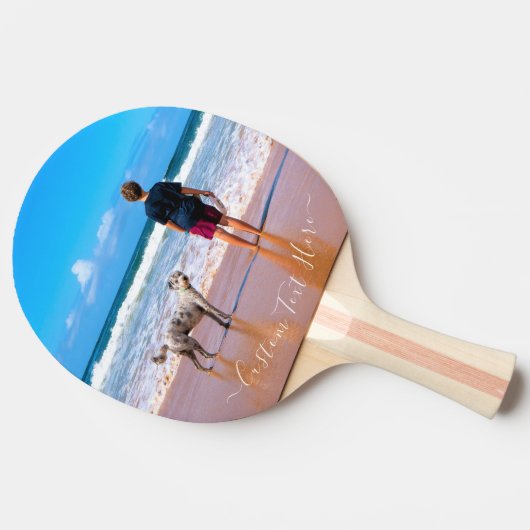 Uw foto Ping Pong Paddle met aangepaste tekstnaam Tafeltennisbatje (Zijkant)