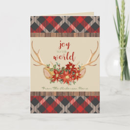 UW FOTO Plaid Woodland Antlers Kerstmis Feestdagen Kaart