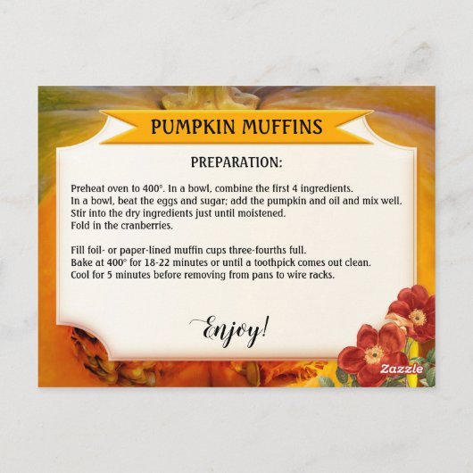 Uw foto pomkin Herfst Recipe Briefkaart (Achterkant)