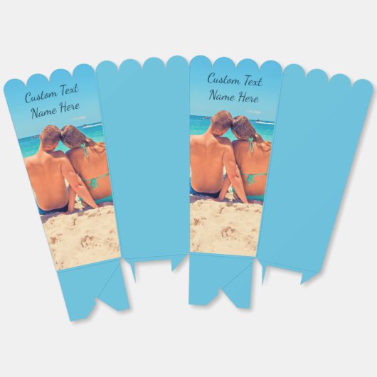 Uw foto Popcorn doos met aangepaste tekst Bedankdoosjes (Ongevouwen)