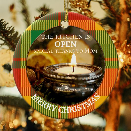 Uw foto Pset Kitchen op persoonlijke titel Kerstmi Keramisch Ornament