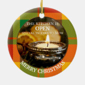 Uw foto Pset Kitchen op persoonlijke titel Kerstmi Keramisch Ornament (Achterkant)