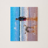 Uw foto puzzel cadeau met aangepaste tekst (Verticaal)