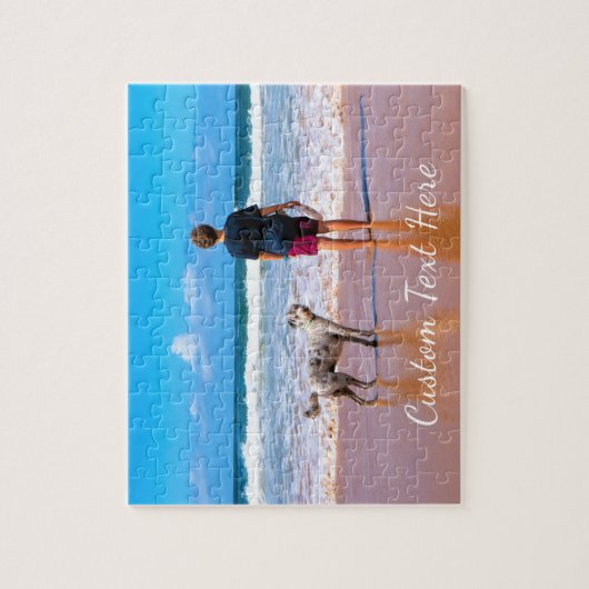 Uw foto puzzel cadeau met aangepaste tekst legpuzzel (Verticaal)