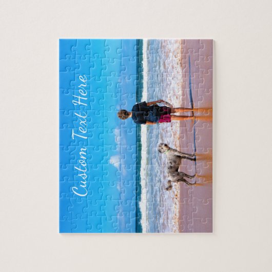 Uw foto puzzel cadeau met aangepaste tekst legpuzzel (Verticaal)
