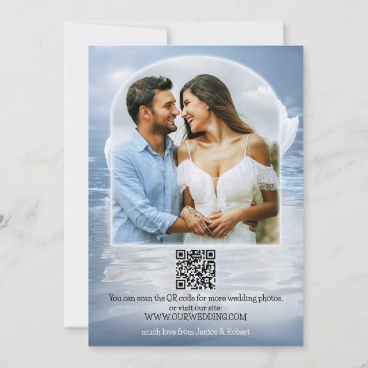 Uw foto QR Swan Lake Weddenschap Hartelijk dank Bedankkaart (Achterkant)