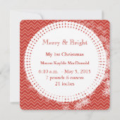Uw foto Red Chevron SnowFlakes voor de eerste kers Feestdagenkaart (Achterkant)