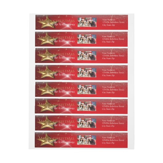 Uw foto Red Merry-kerstretouradres (Vel)