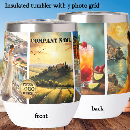 Uw Foto Reis Logo Zakelijke Geïsoleerde Tumbler
