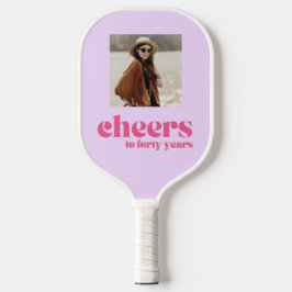 UW FOTO Retro Paarse & Roze, 40e verjaardag Pickleball Paddle