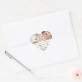 Uw foto Romantic HeartLeaf roze structuur Hart Sticker (Envelop)