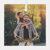 Uw foto Romantische stelletjes Kerst Glas Ornament (Achterkant)