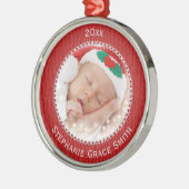 Uw foto Rond het Afbeelding Lijst van het Patroonp Metalen Ornament (Links)