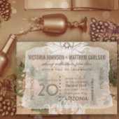 Uw foto Roos Gold Floral bruiloft uitnodigingen