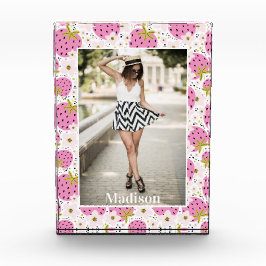 UW FOTO Roze aardbeien Aangepaste naam