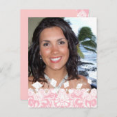 Uw foto Roze Afstuderen Open Huis Uitnodiging Briefkaart (Voorkant / Achterkant)