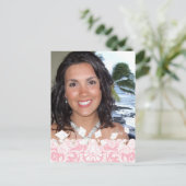 Uw foto Roze Afstuderen Open Huis Uitnodiging Briefkaart (Staand voorkant)