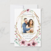 Uw foto Roze Anemoon Bloemen Eucalyptus Kaart (Voorkant)