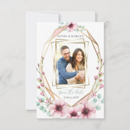 Uw foto Roze Anemoon Bloemen Eucalyptus Kaart