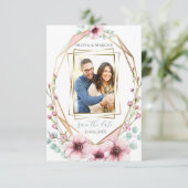 Uw foto Roze Anemoon Bloemen Eucalyptus Kaart (Staand voorkant)