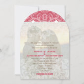 Uw foto Roze en Ivory  Lace Wedding Kaart (Achterkant)