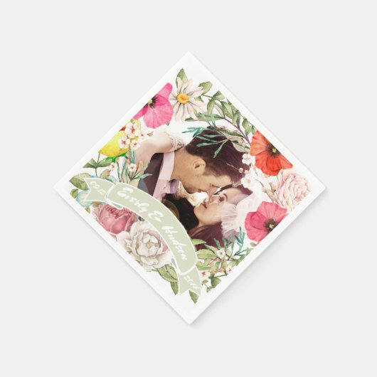 Uw foto roze rode roodroodroodroodbruin servetten (Hoek)