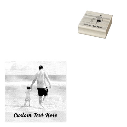 Uw foto Rubber Stamp met aangepaste tekst Rubberstempel (Gestempeld)
