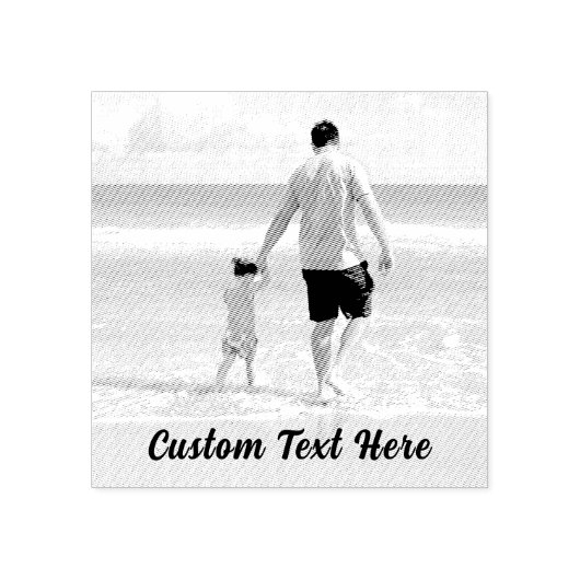 Uw foto Rubber Stamp met aangepaste tekst Rubberstempel (Afrduk)