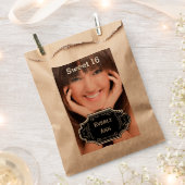 Uw foto Rustieke krijtbord Folk Art Sweet 16 Bedankzakje (Geknipt)