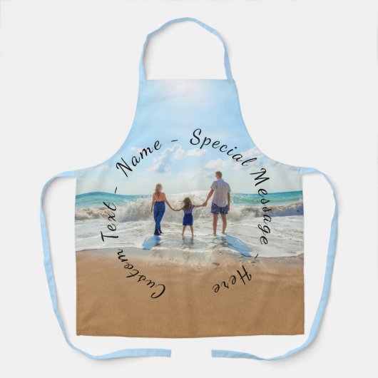Uw foto-Schort met aangepaste tekst Schort (Voorkant)