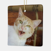 Uw foto-scriptnaam Cat Dog Pet Keepomwille Keramisch Ornament (Links)