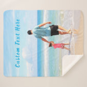 Uw foto sherpa deken met aangepaste tekst (Voorkant (horizontaal))