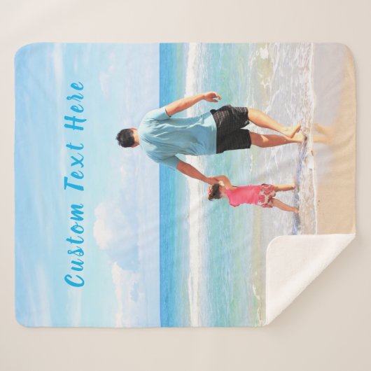 Uw foto sherpa deken met aangepaste tekst (Voorkant (horizontaal))