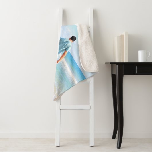 Uw foto sherpa deken met aangepaste tekst (In situ)