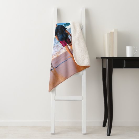 Uw foto sherpa deken met aangepaste tekstnaam (In situ)