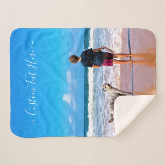 Uw foto sherpa deken met aangepaste tekstnaam (Voorkant (horizontaal))