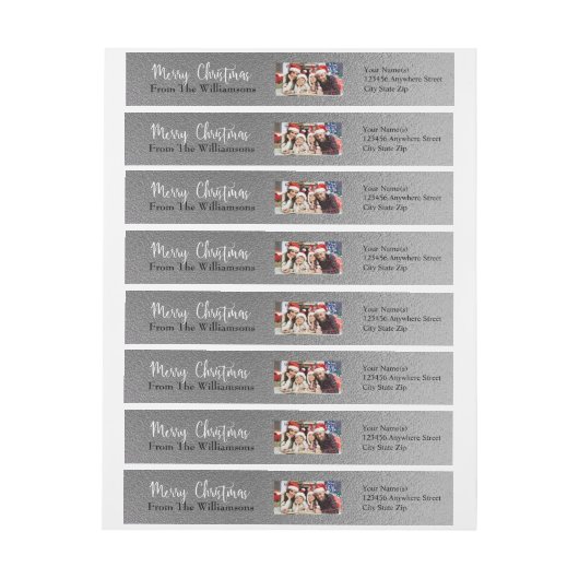 Uw foto Silver Merry-kerstretouradres (Vel)