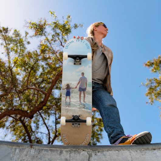 Uw Foto Skateboard Cadeau met Aangepaste Tekst Naa (Buiten 1)